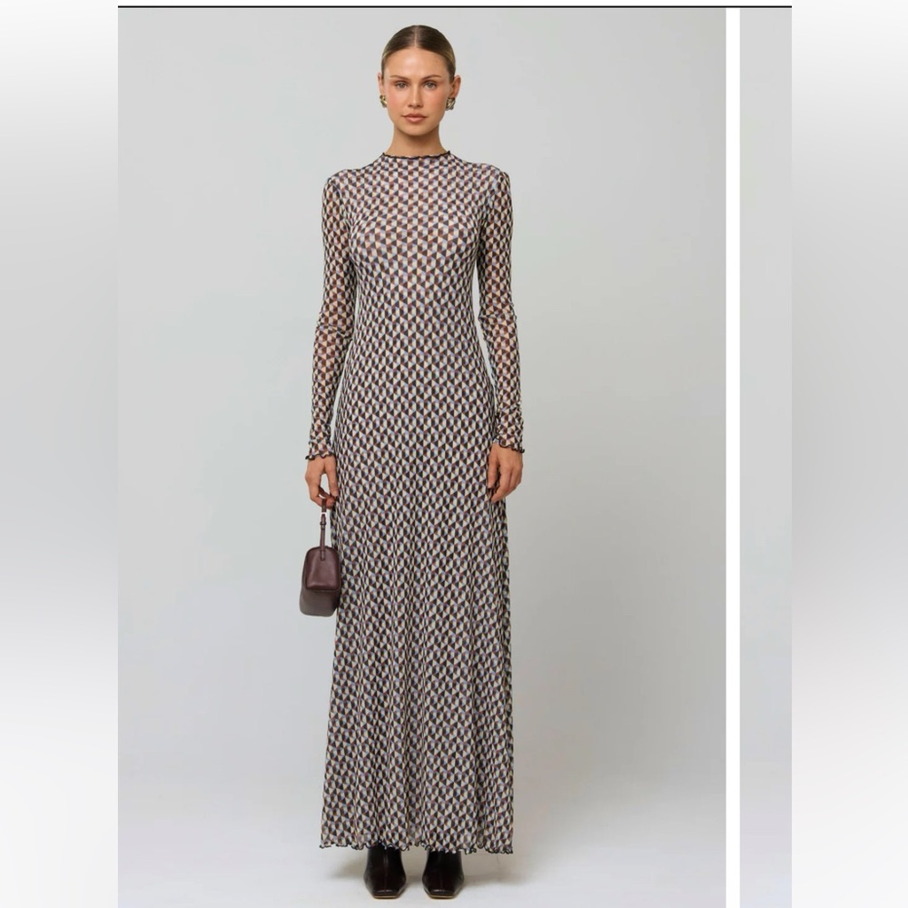 RESA Lyon Dress Long Sleeve Maxi Dress in Mosaic - XS